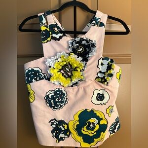 MSGM Couture Floral Appliqué Pink Top